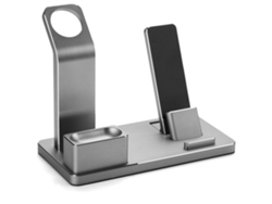 Estación De Carga De Aluminio 4 En 1 Para Apple Watch, Iphone, Ipad Y Airpods, Color Gris