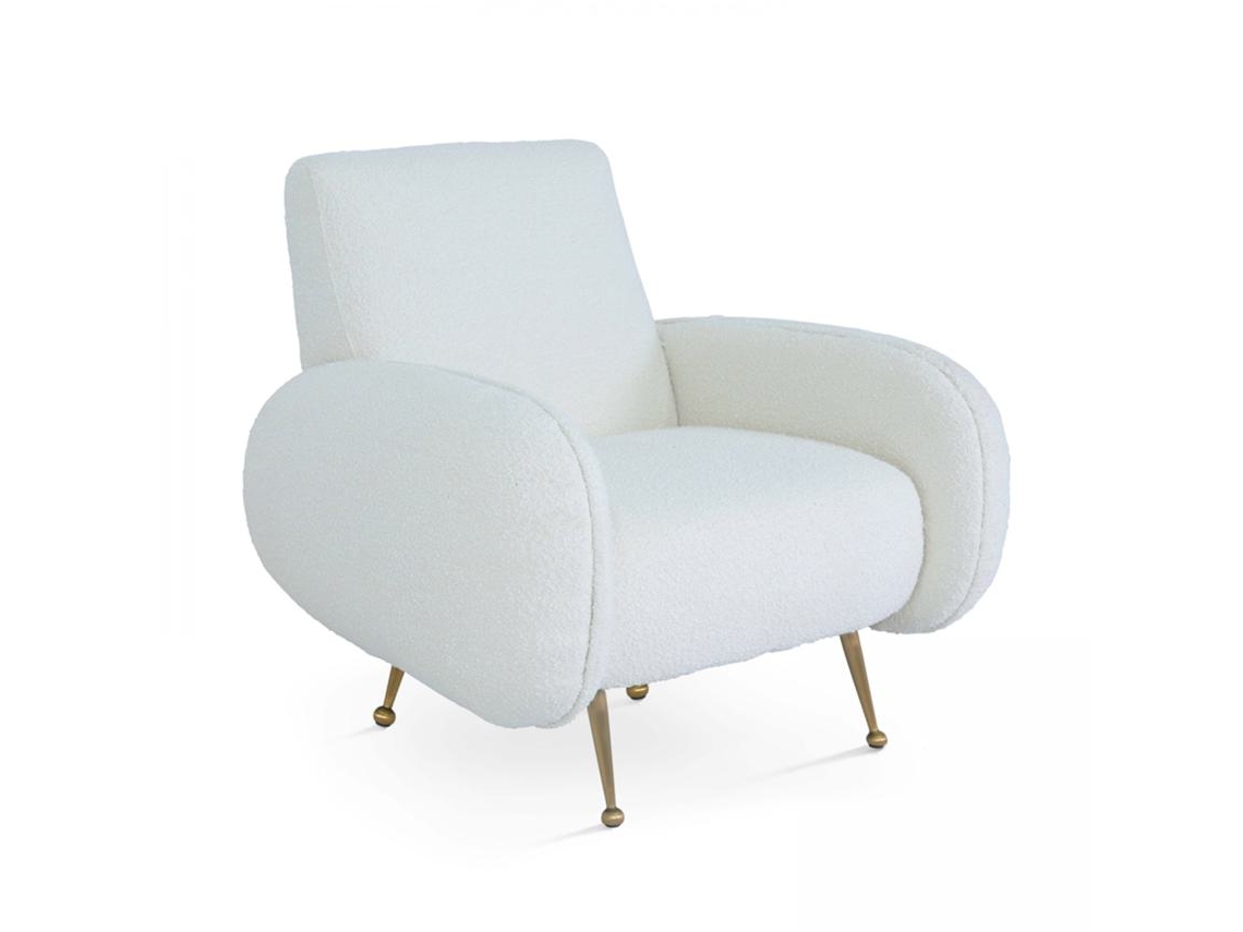 Sillón Vintage en Tejido Bouclé y Madera FSC®