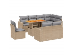 Maison Exclusive - Set De Sofás De Jardín 9 Pzas Con Cojines Ratán Sintético Beige