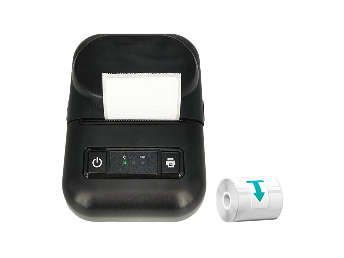 Impresora térmica, mini impresora de etiquetas Bluetooth con 3 rollos de papel de etiquetas 40x30, color negro Cuich