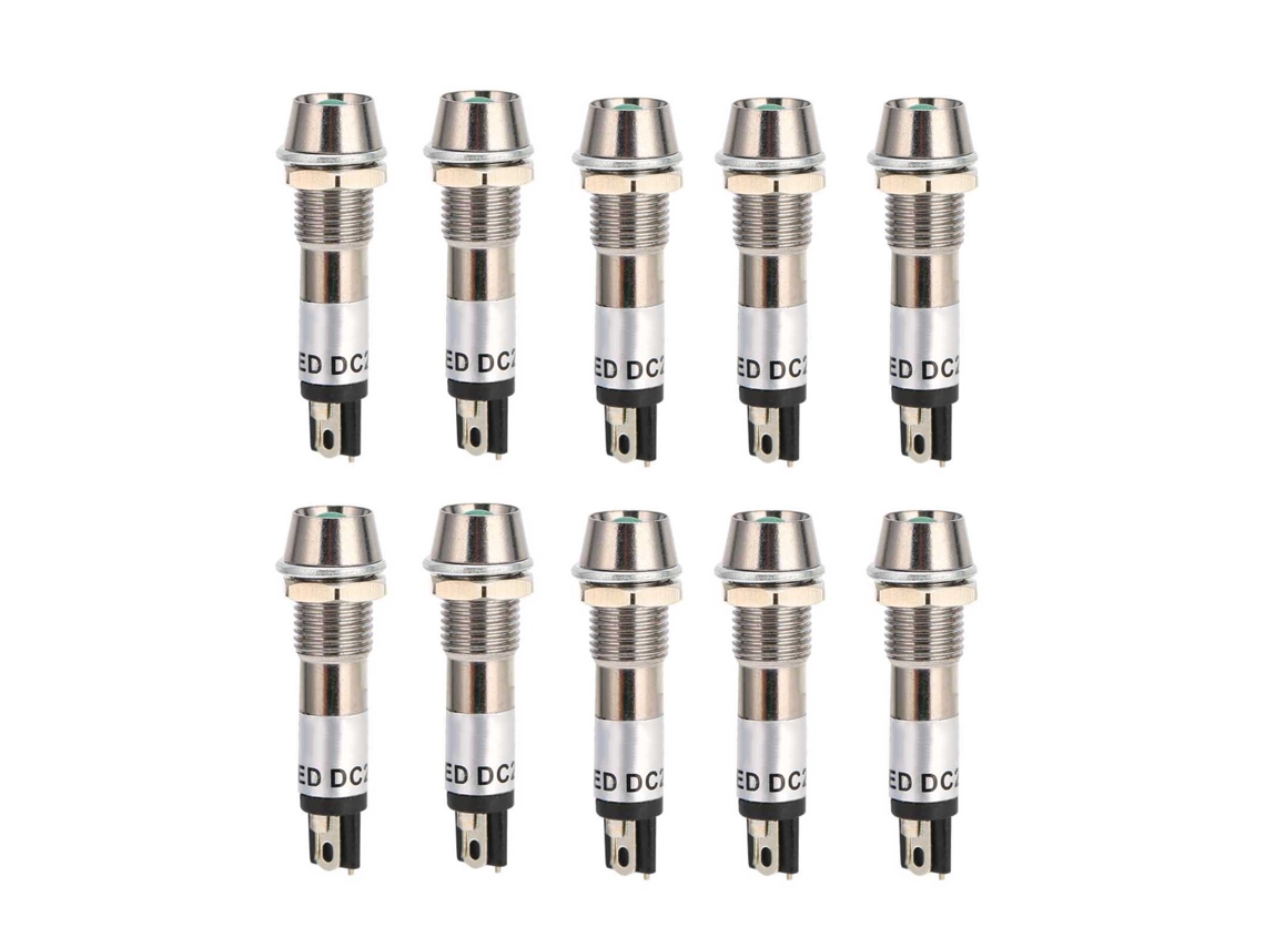 10 Unidades De Luz Indicadora De Señal 220v Ca, Orificio De Montaje De 8 Mm, Lámpara De Señalización Xd8-1