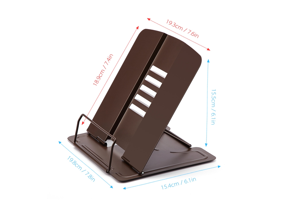 Soporte Metálico Portátil Para Libros Con 5 Ángulos Ajustables Para Leer Libros, Documentos Y Tabletas.