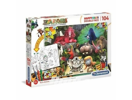 Puzzle para Colorear Clementoni Safari + 6 Años 104 Piezas