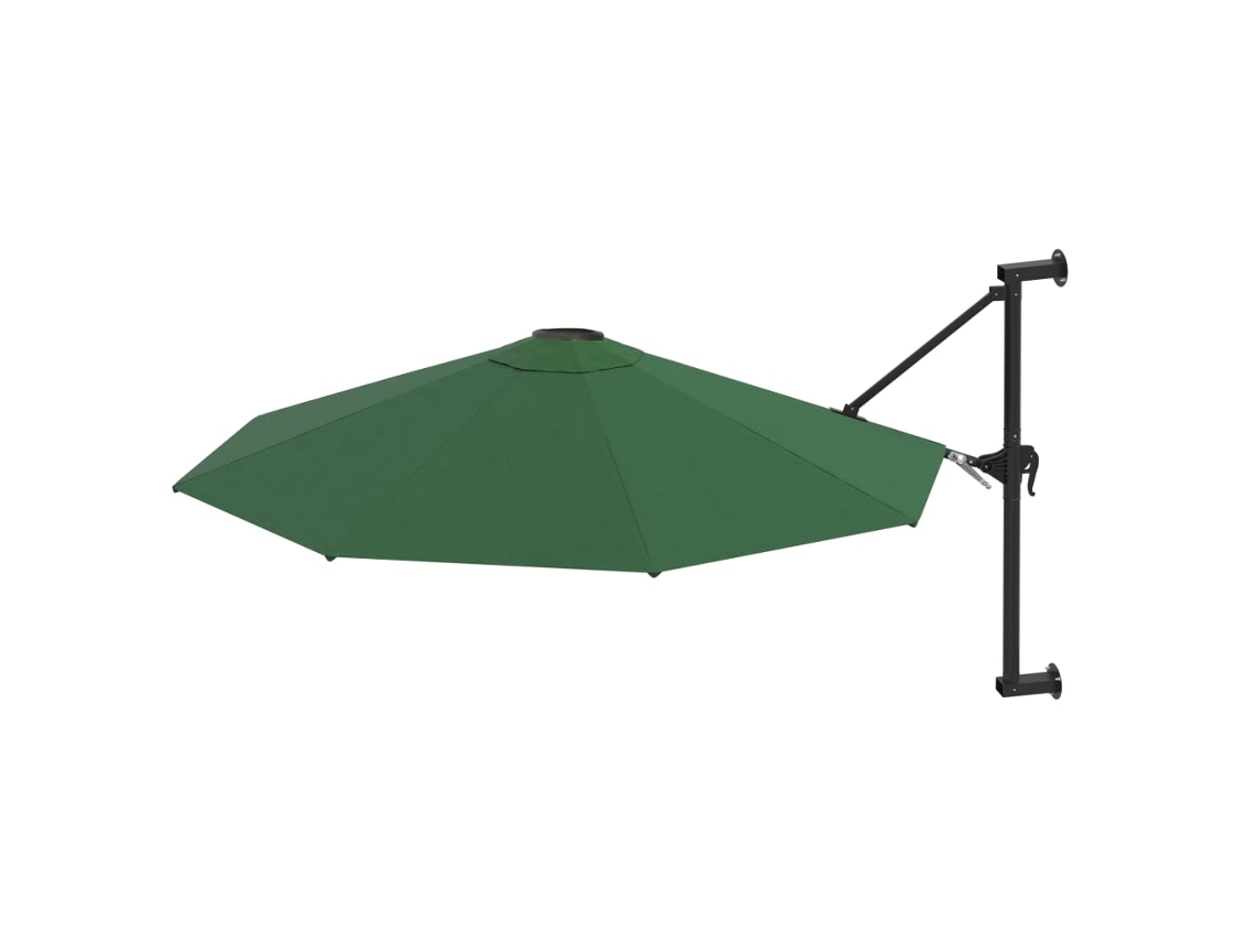 Parasol de pared con mástil metálico, MAISON EXCLUSIVE, 300 cm, verde.