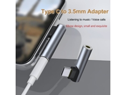 Adaptador USB C a conector de auriculares de 3,5 mm, diseño de codo