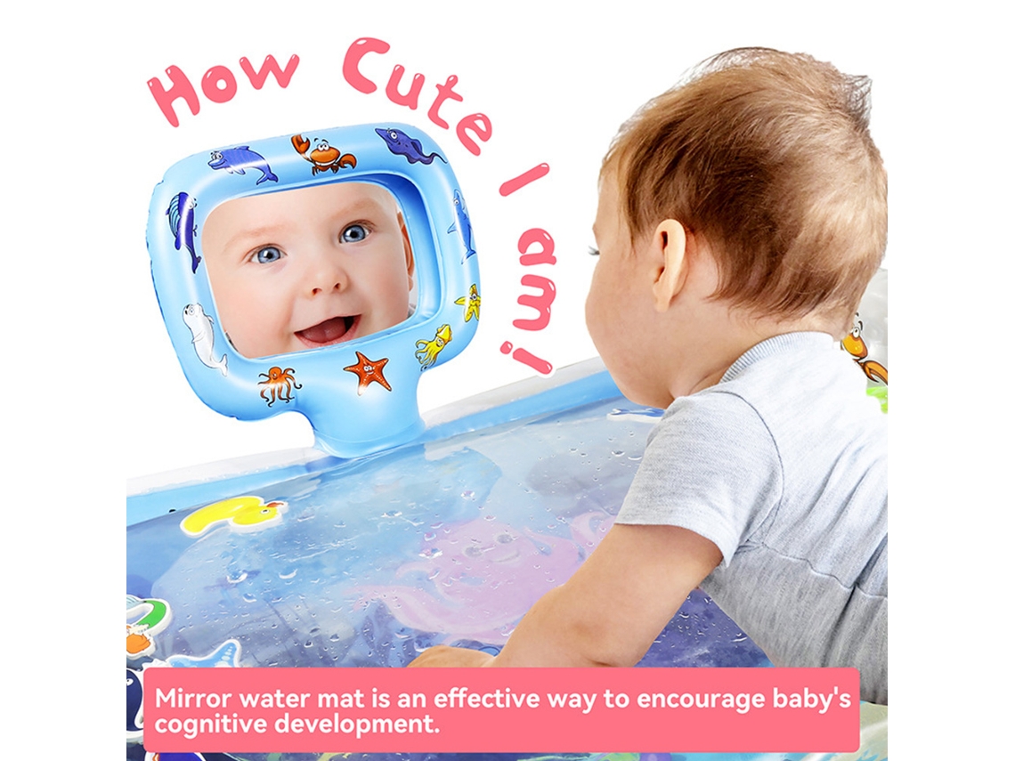 Jinwei-colchoneta De Agua Para Bebé Verano Con Espejo, Colchoneta Inflable Tiempo Barriga, Juguete Para Suelo