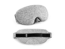 Paño de dormir polar - Diseño ergonómico (para hombres y mujeres), correa ajustable, filtro de luz - Gris (1)