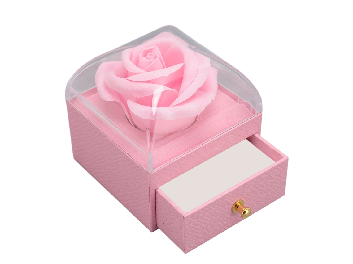 Exquisita Caja De Terciopelo Rosa Para Anillos De Pedidas De Mano, Multiusos, Color Rosa.
