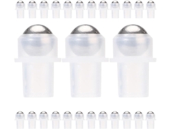 Conjunto de 30 esferas metálicas para frascos roll-on de óleo essencial, 16 dentes, plástico.