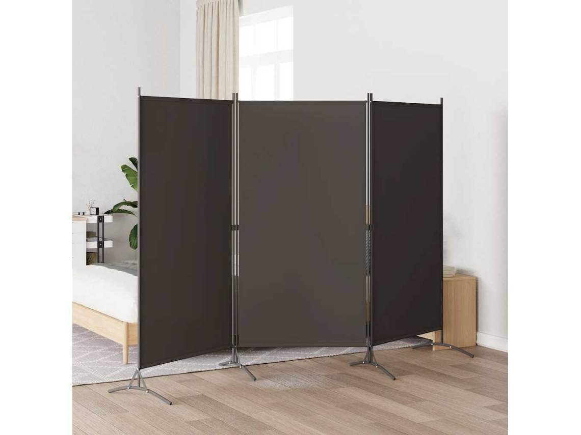 Separador de ambientes con 3 paneles, 260x180 cm, color antracita.