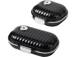 Kit De 2 Organizadores Diarios De Pastillas Con 7 Compartimentos - Portátil - Negro - Tommy01