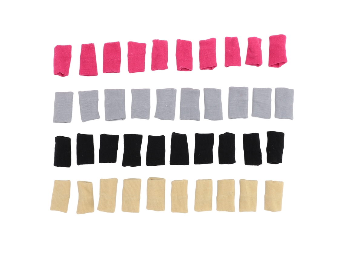 40 Unidades Mangas De Dedo Elásticas De Nailon Protectoras De Articulaciones Para Baloncesto Voleibol Negro Gris Rosa Beige
