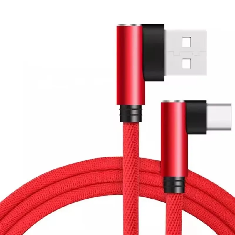 Cable De Datos Usb Tipo C (rojo, 3 M) Con Curvatura De 90°, Compatible Con Dispositivos Xiaomi Y Otros Dispositivos Usb-c.
