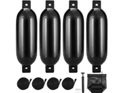 Juego de 4 Defensas Inflables PVC 14x50,8 cm con Bomba, Cuerdas y Bolsa Tekmaquinas