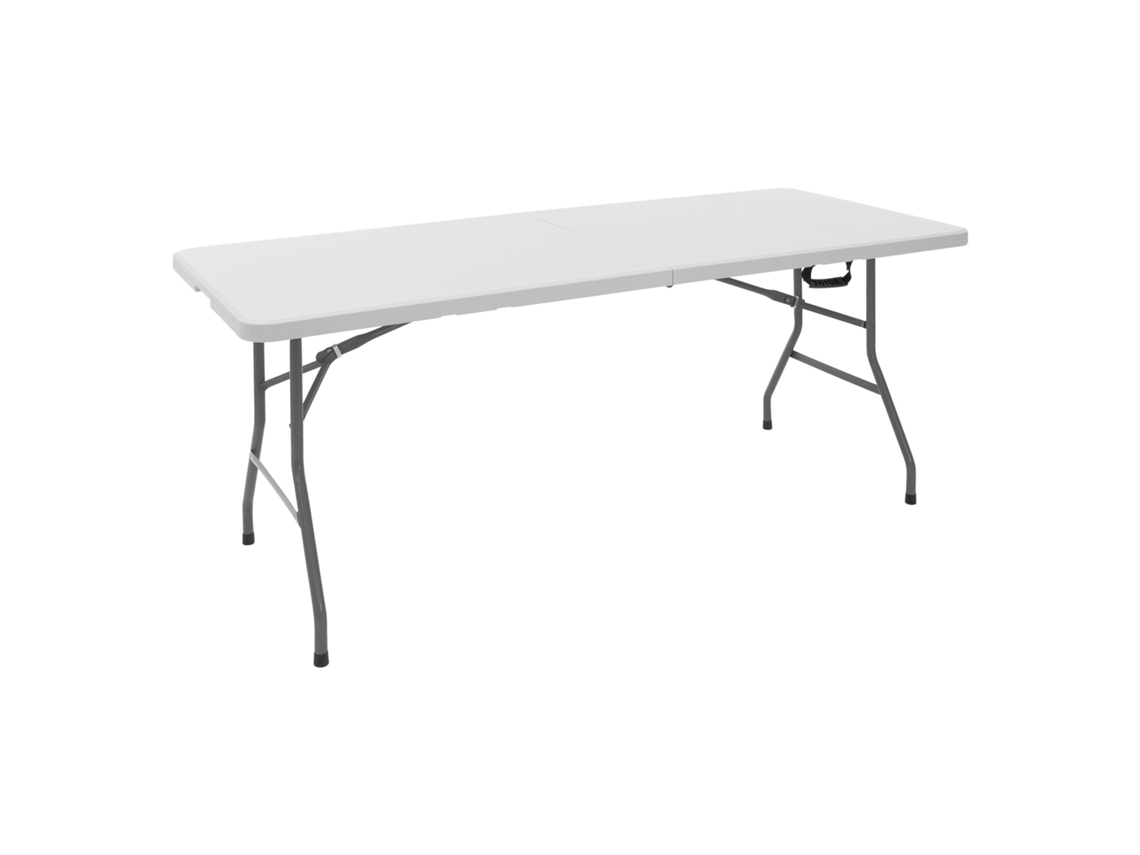 Mesa de camping plegable 180x74 cm Plástico blanco ML-Design