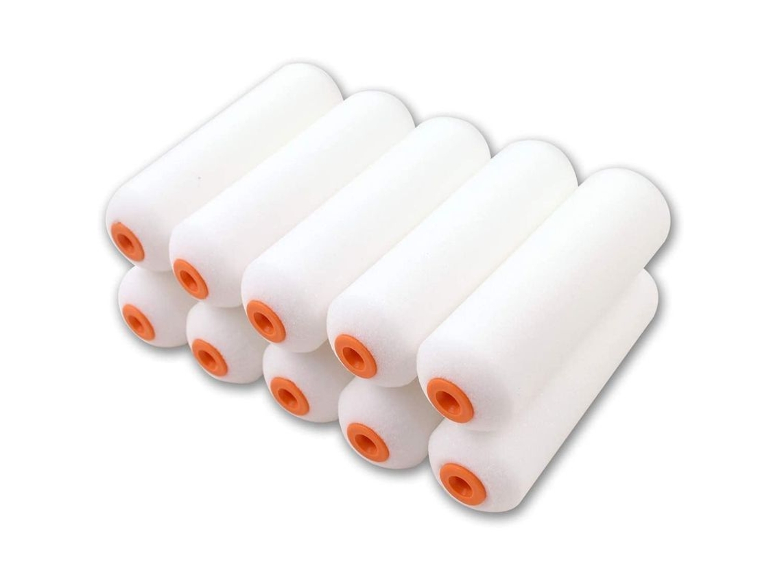 10 Mini Manguitos De Espuma De Alta Densidad De 100 Mm Para Revestimientos De Alto Brillo En Superficies Lisas.