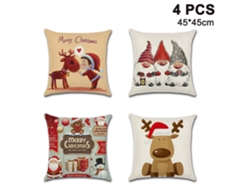 fundas de cojín de 45 x 45 cm, decoración navideña para sofá, fundas de almohada cuadradas de algodón y lino para sofá, cama y coche.