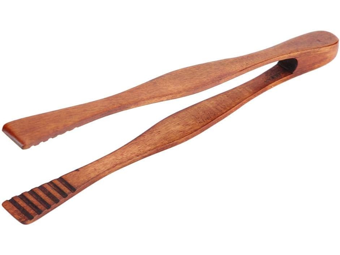 KOFIHETY Perfecto para fiestas: pinzas de madera multiusos, elegantes utensilios de cocina para reuniones memorables, agarre ultra cómodo de 26 cm, no tóxicos.