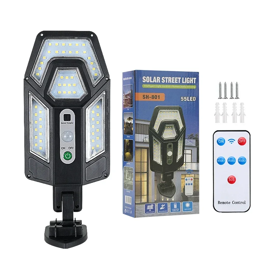 Lámparas solares de pared con 100 LED y sensor de movimiento, para jardín o porche, decoración exterior, impermeables. Aeuzwr