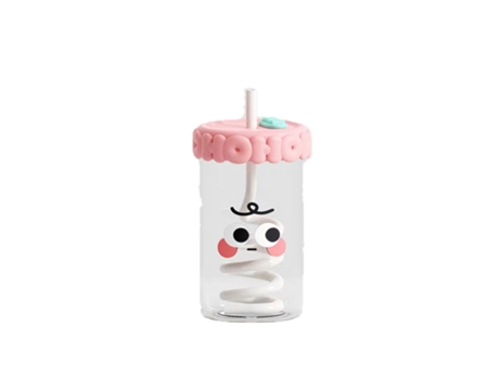 Taza de cristal pajita creativa niñas oficina taza de agua con tapa taza de café té con leche