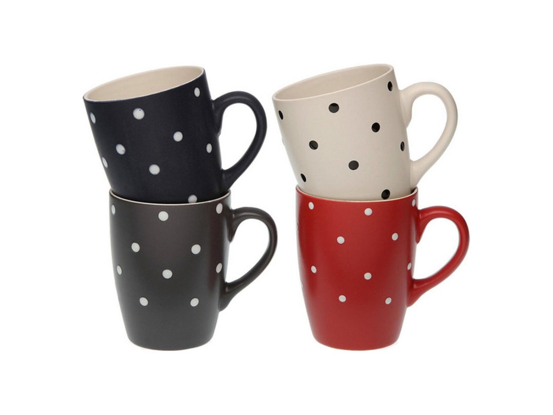 Taza Mug Versa Puntos Gres (8,1 X 10,5 X 8,1 Cm)