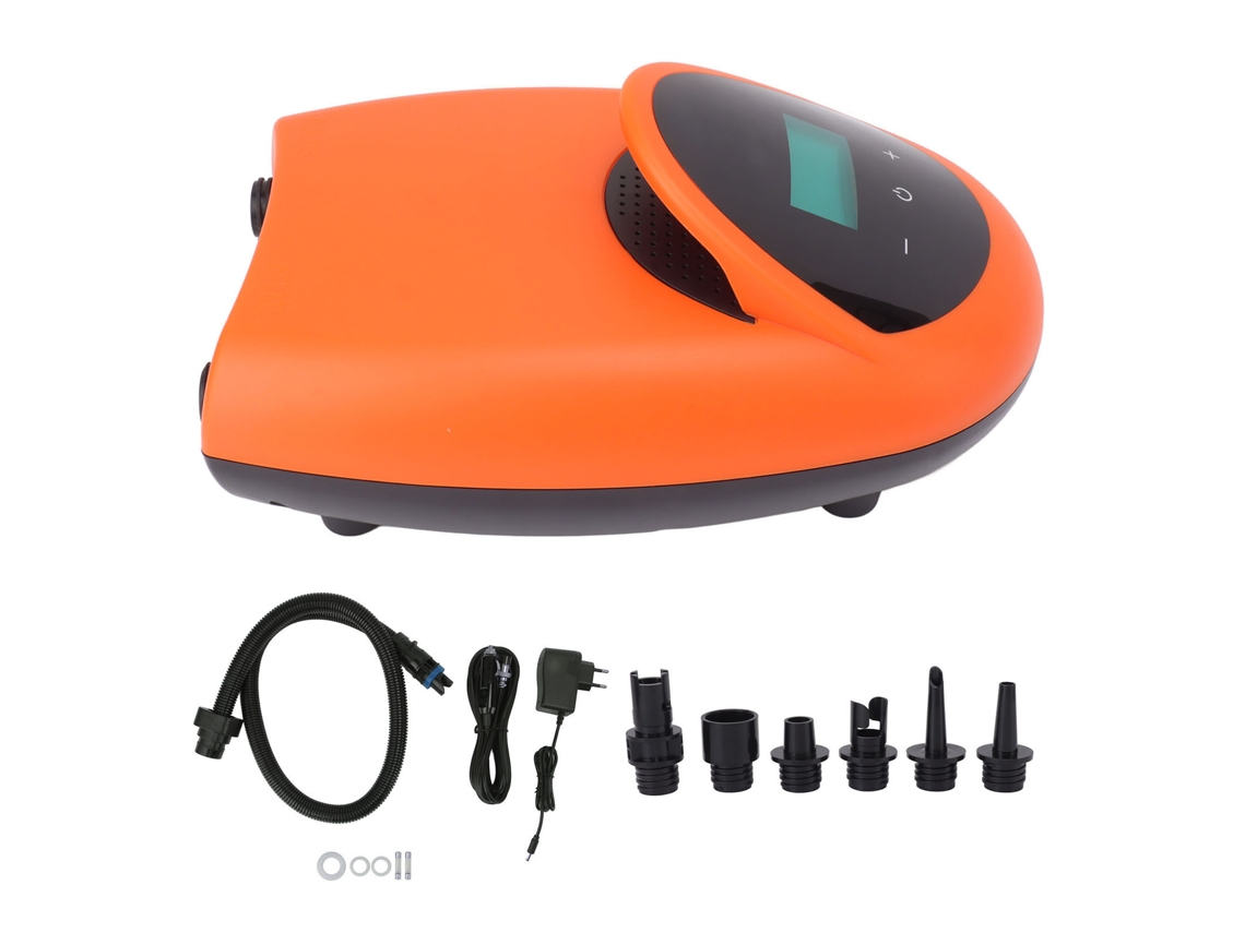 Bomba de aire eléctrica de 12 V CC, portátil, inflable, color naranja