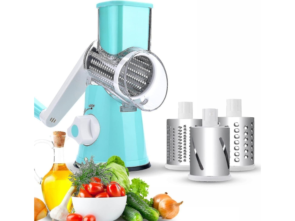 Rebanador de verduras, apto para manivela, de acero, para frutas y queso, Everley891