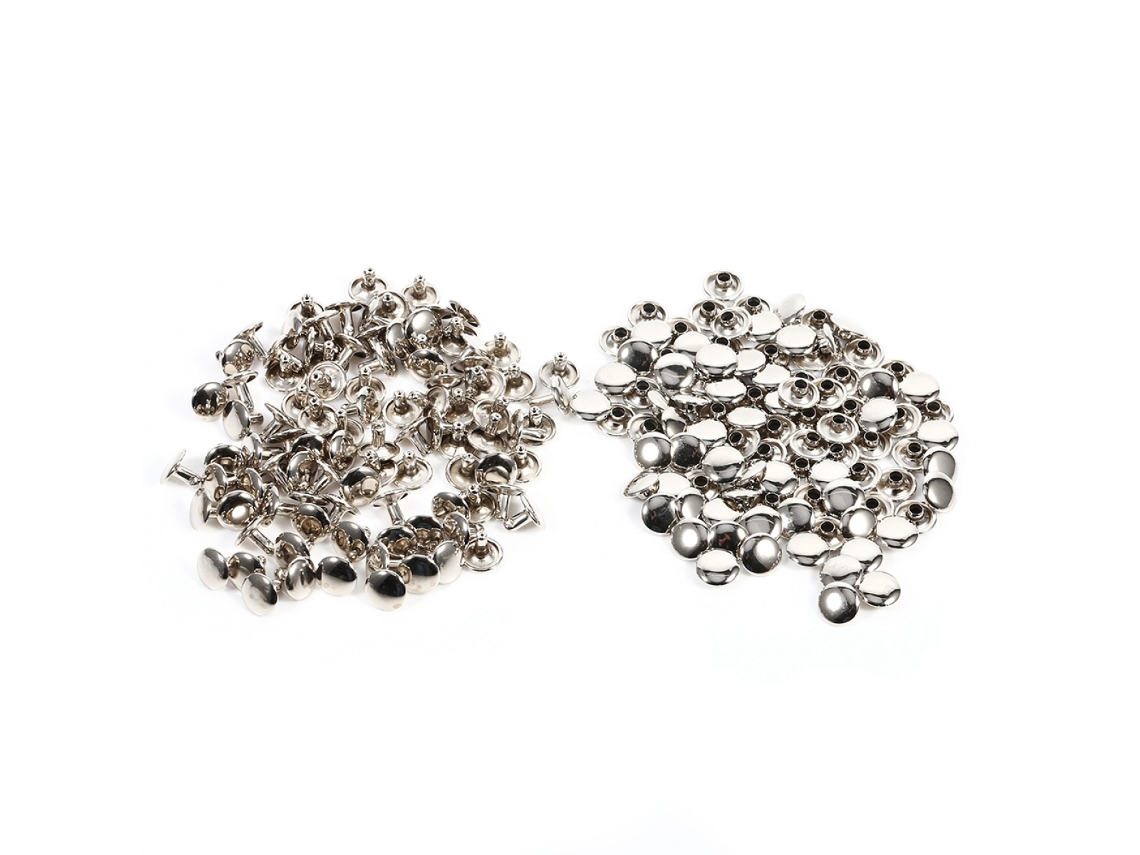 Remache de cabeza plana de latón de 8 mm para artesanías de cuero y equipaje (juego de 20)