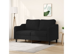 Sofá De 2 Plazas De Tela Negro 140 Cm