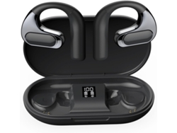 Auriculares abiertos, calidad de sonido mejorada, Bluetooth 5.4, adecuados para juegos, deportes al aire libre, trabajo, viajes (negro) IKIKSO