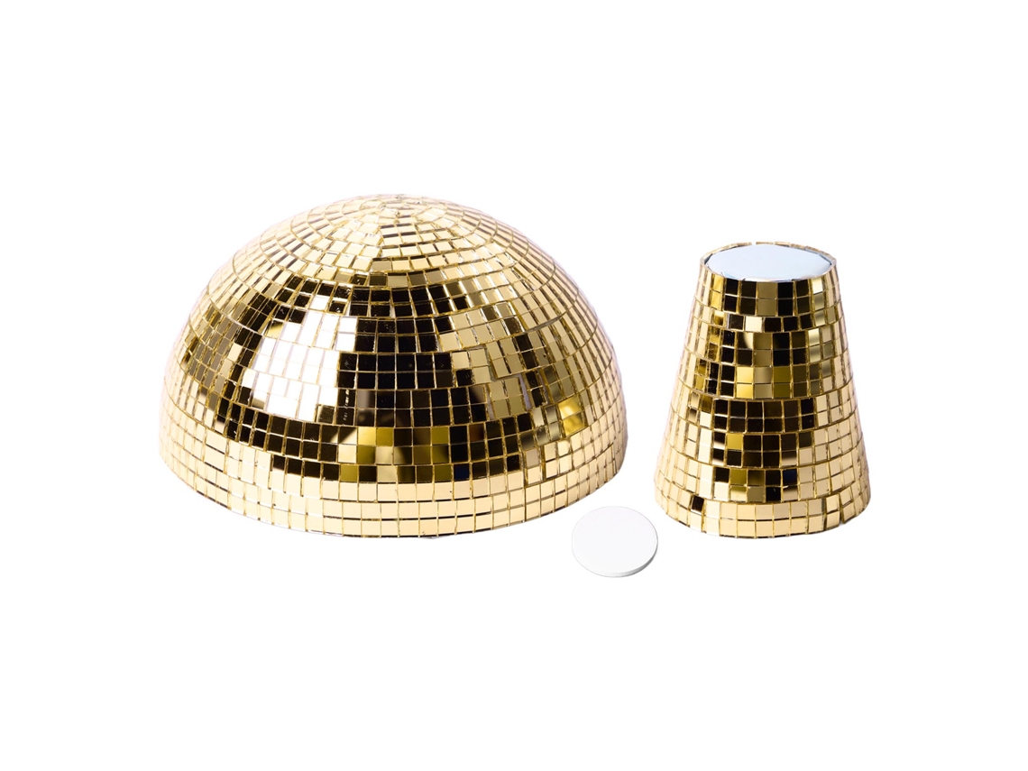 Bola De Discoteca Fungo Espelhada Com Glitter Decoração De Mesa Para Festas Aniversário Bar Ouro