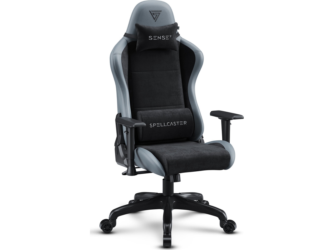 SENSE7 Spellcaster FUKU PU Suede Silla Gaming Gris-Negro