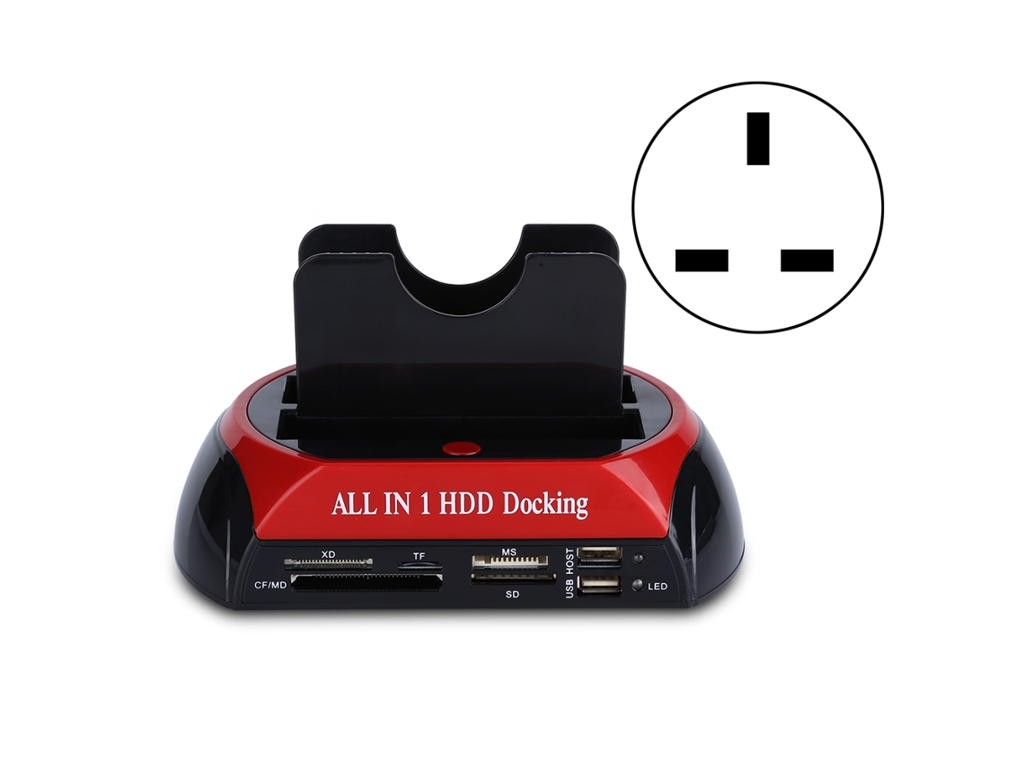 Base Docking Station Para Discos Duros Sata Ide 2.5"/3.5" Con Hub Usb 2.0 Hdd Dock