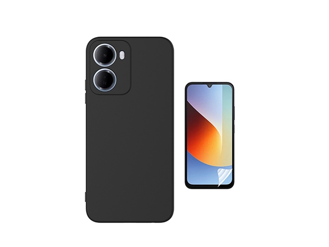 Kit De Película Protectora Frontal De Hidrogel Funda Protectora Trasera De Silicona Gift4me Para Xiaomi Redmi 15a 5g - Negro