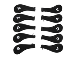2026-10 Fundas Para Cabezas De Palos De Golf Con Cremallera Protectoras Negras Para Hierros De Golf