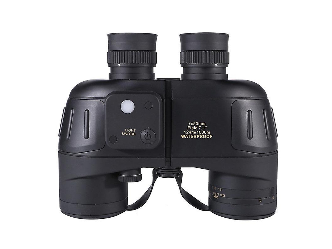 Binoculares 7x50 IP68 con retícula y distancia de visión con nitrógeno, estuche protector y correa de transporte, color negro Bestvite