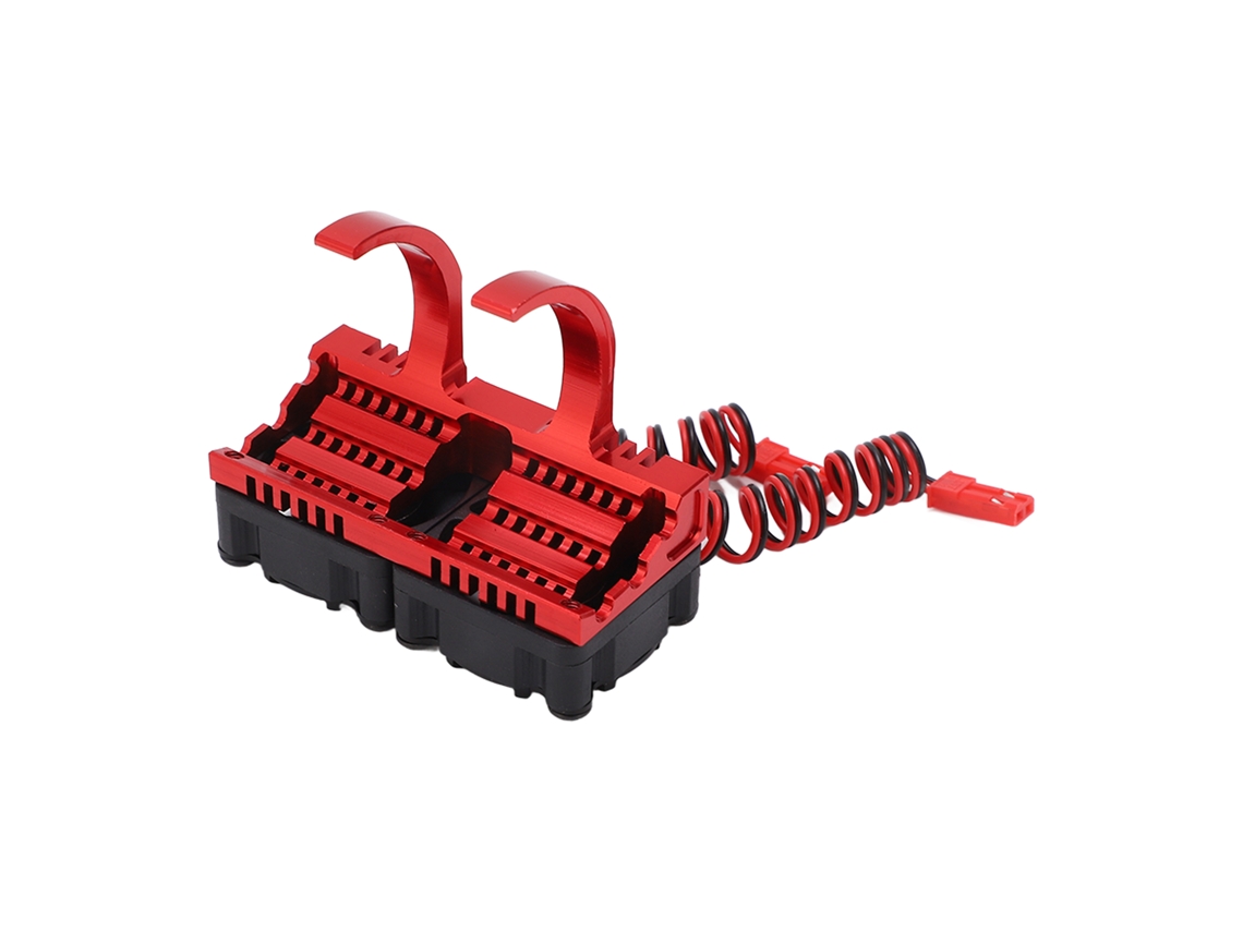 Conjunto De Dissipador De Calor Para Motor Rc Com Dois Ventiladores Horizontais Alumínio E Plástico Para Motor De 36mm Vermelho