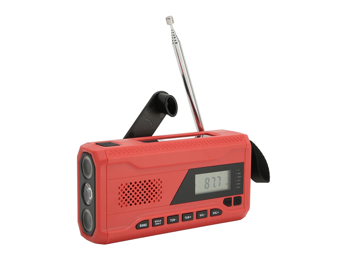 Radio De Emergencia Hd Lcd Manivela Portátil Am Fm Wb Noaa Radio Con Alarma Sos Linterna 4500mah Batería Para Exteriores