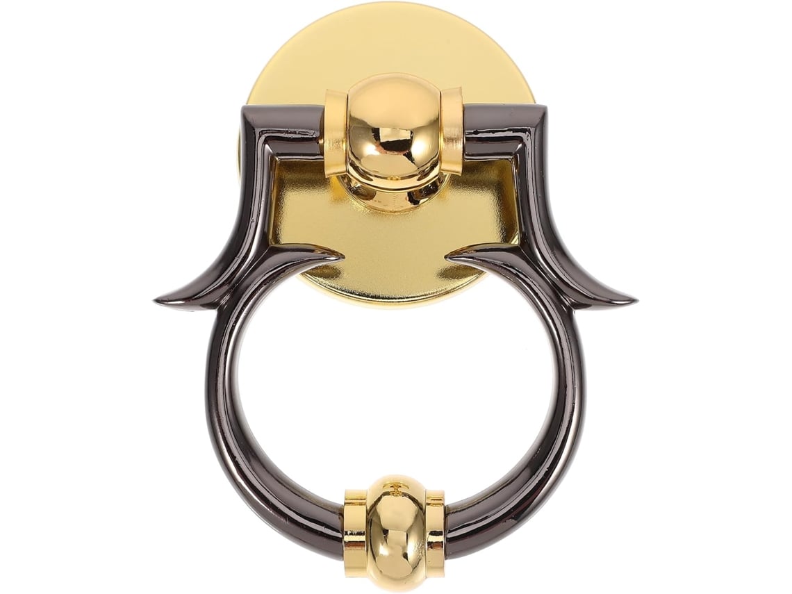Tope de puerta decorativo de aleación de zinc con acabado en negro antiguo y dorado, anillo para puerta de entrada