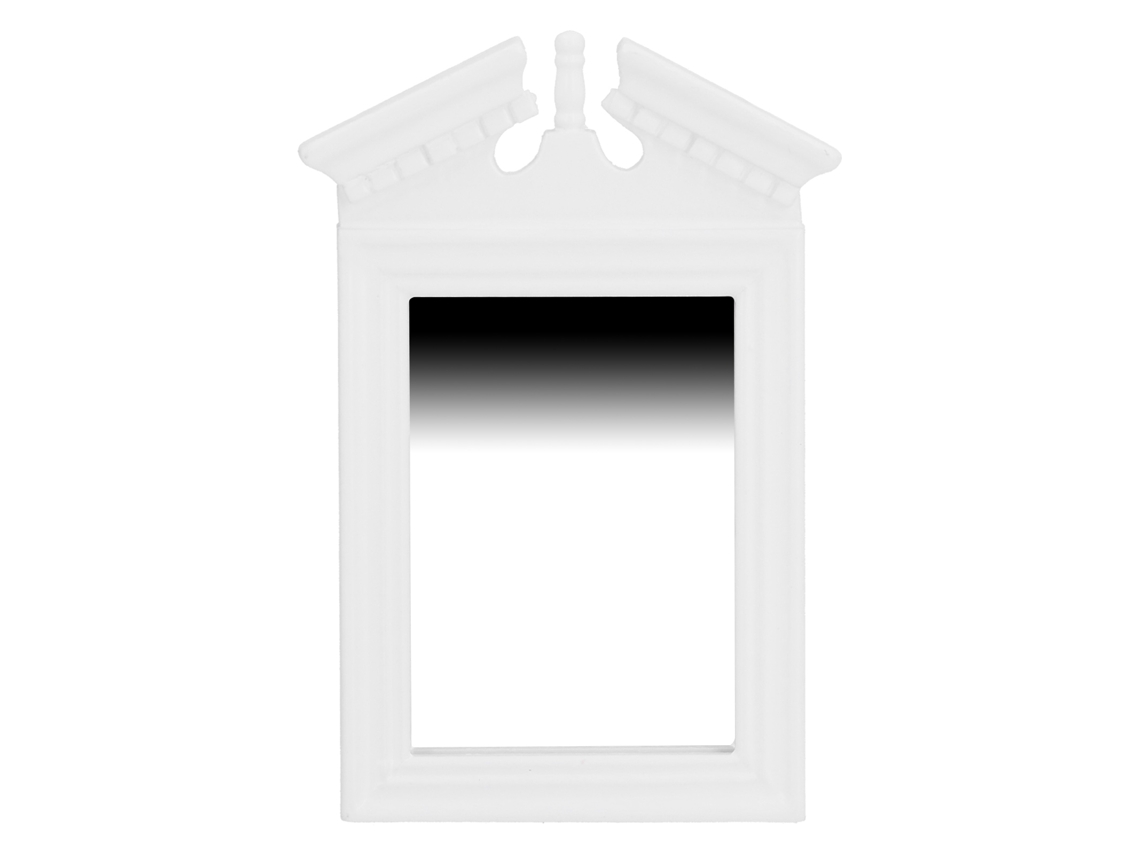 Espejo De Tocador 1:12 Para Baño De Casa De Muñecas, Blanco, Decoración En Miniatura.