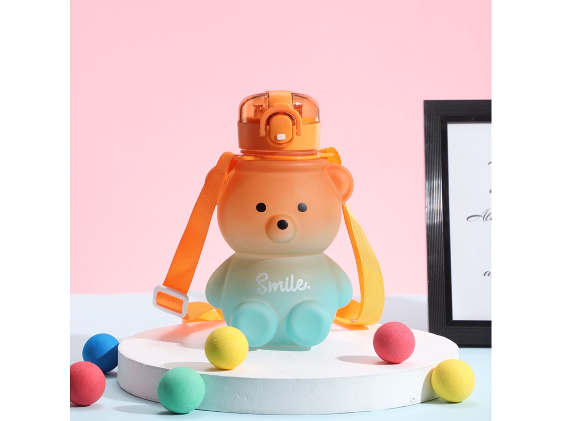 Vaso De Agua De 800 Ml Con Pajita - Vaso Portátil Para Niños Con Diseño De Oso Degradado