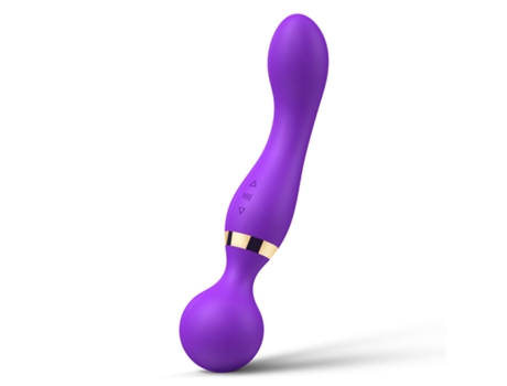 Vibrador de masaje de silicona de doble cabeza de frecuencia múltiple para mujeres (púrpura) YIZHOOD