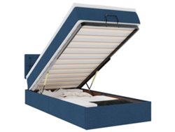 Maison Exclusive - Estructura De Cama Otomana Con Colchón Tela Azul 90x190 Cm