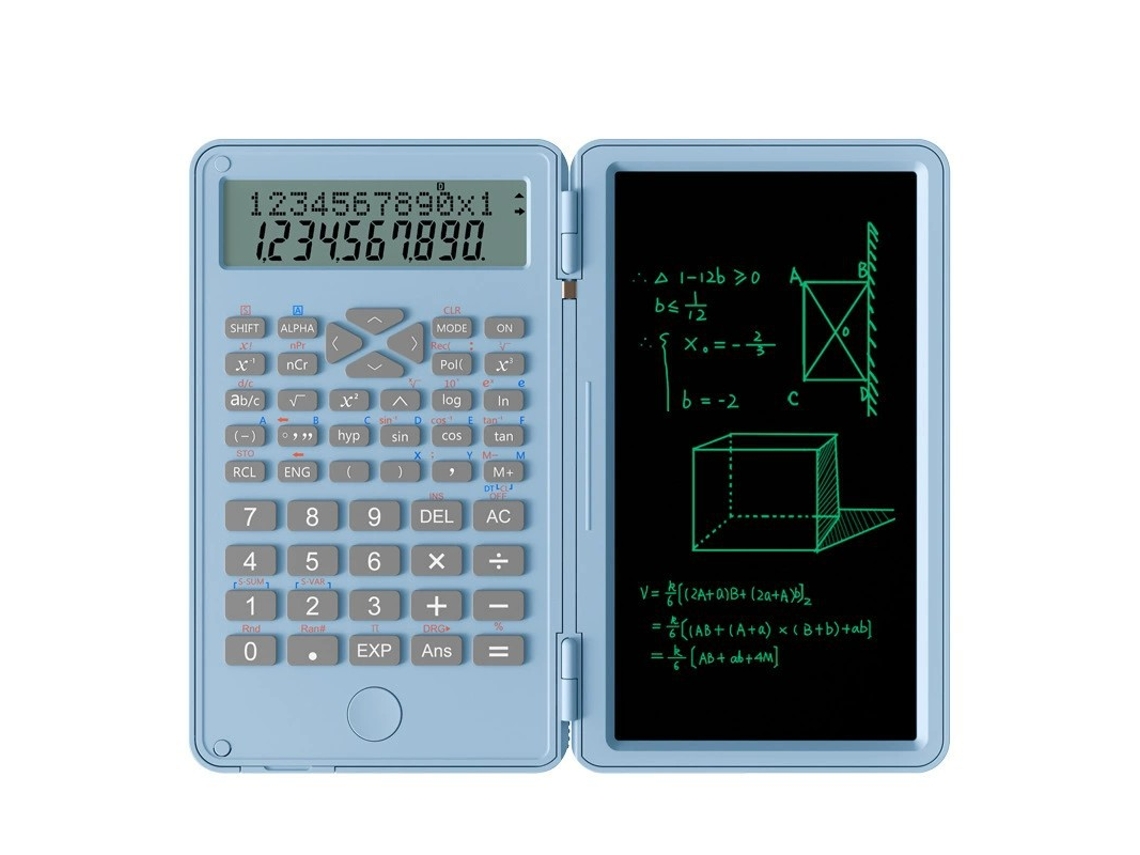 Calculadora científica Eifson con bloc de notas y pantalla LCD de 10 dígitos (azul)