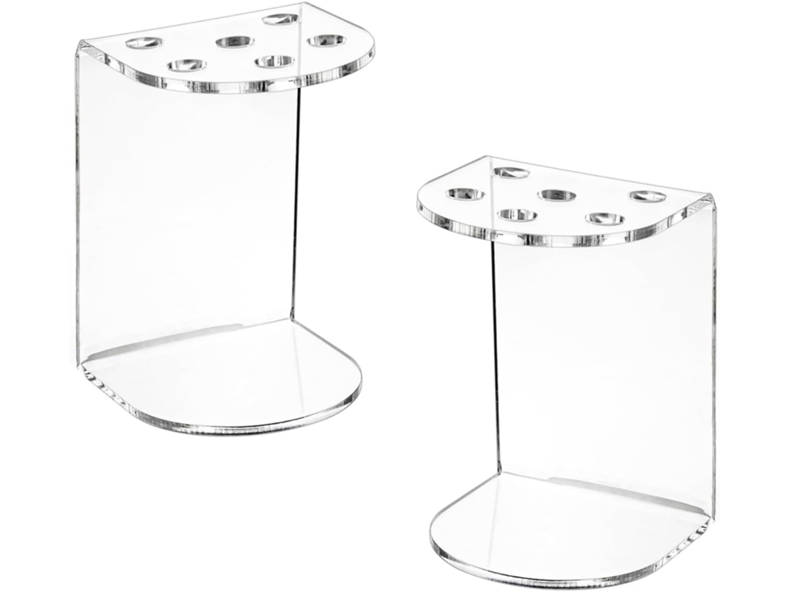 Juego De 2 Organizadores De Tijeras De Acrílico Transparente Con 6 Orificios Para Sala De Estar, Oficina Y Accesorios.