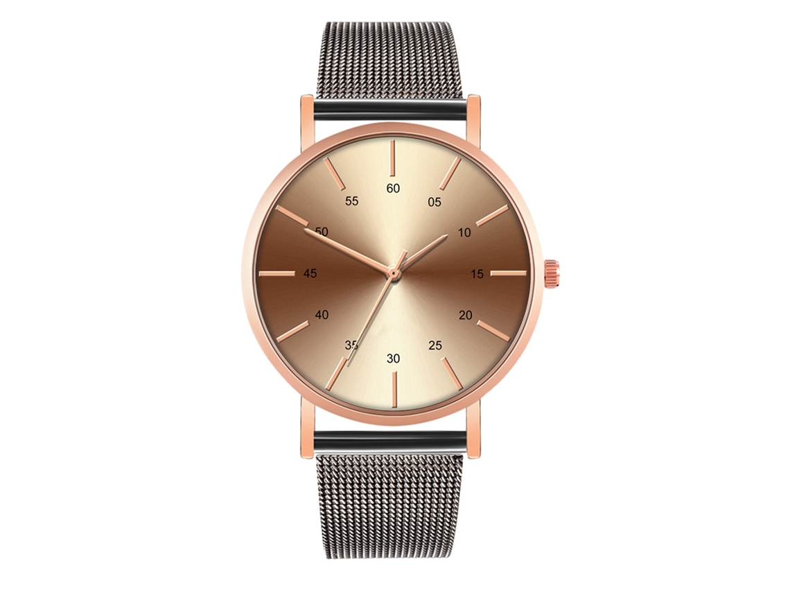 Reloj De Moda Para Hombre Y Mujer, Correa De Malla, Esfera Redonda, Cuarzo, Para Parejas 8