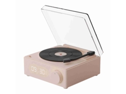 Reloj despertador con altavoz que reproduce vinilos Bluetooth estéreo 360°