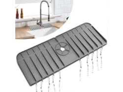 Tapete De Silicona Para Grifo, Captador De Goteo Para Cocina Y Baño, Mat Anti-goteo Para Manejo De Grifo Gris