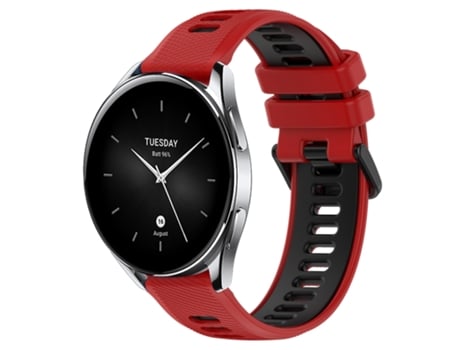 Correa de reloj inteligente para Xiaomi Watch S2 42 mm 22 mm Correa deportiva de silicona bicolor (rojo + negro)