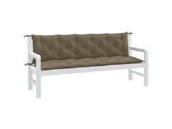 Cojines Banco Jardín 2 Uds Tela Gris Taupe Melange 180x50x7 Cm